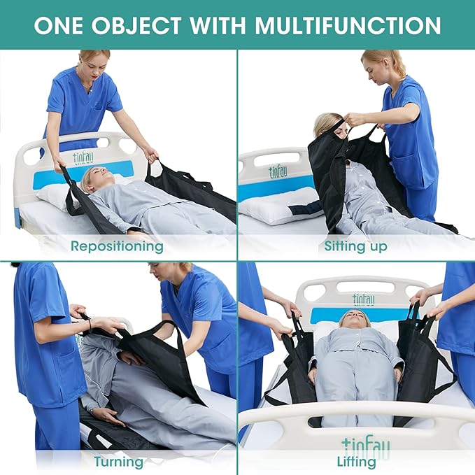 Positioning Bed Pad Patient Transfer Sheet with Handles Washable Draw Sheets Mattress