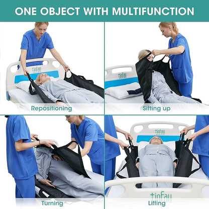 Positioning Bed Pad Patient Transfer Sheet with Handles Washable Draw Sheets Mattress